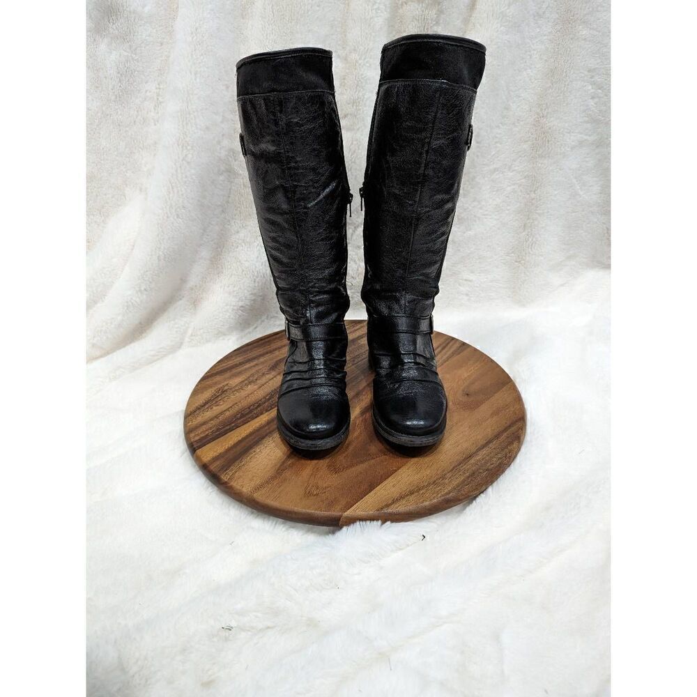 Baretraps Boots Womens 8.5 M Saydo Knee High Tall Riding Black Leather Zipper View 4